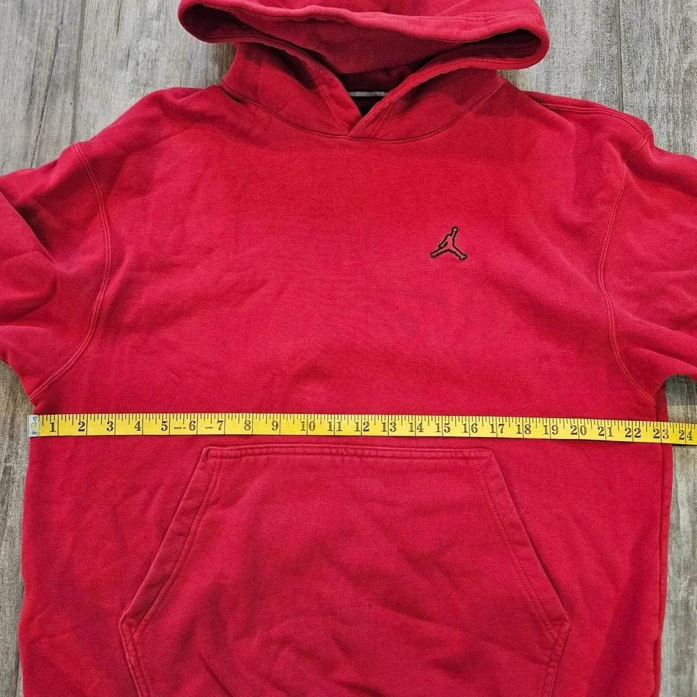 Jordan Hoodie Mens Size L Red Jumpman Fleece Pullover Sweatshirt Sportswear